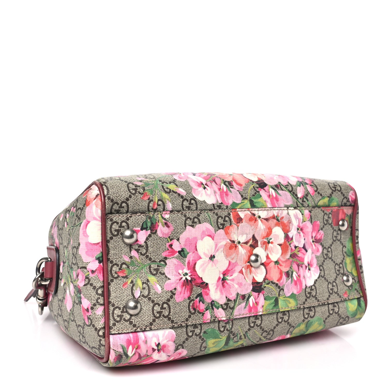 Gucci GG Supreme Monogram Blooms Small Boston Beige Multicolor Dry Rose 4 of 10