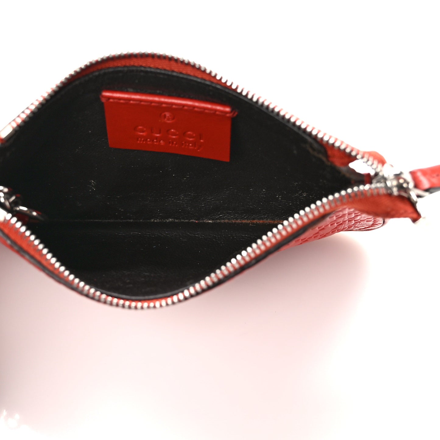 Calfskin Diamante Embossed Key Case Red