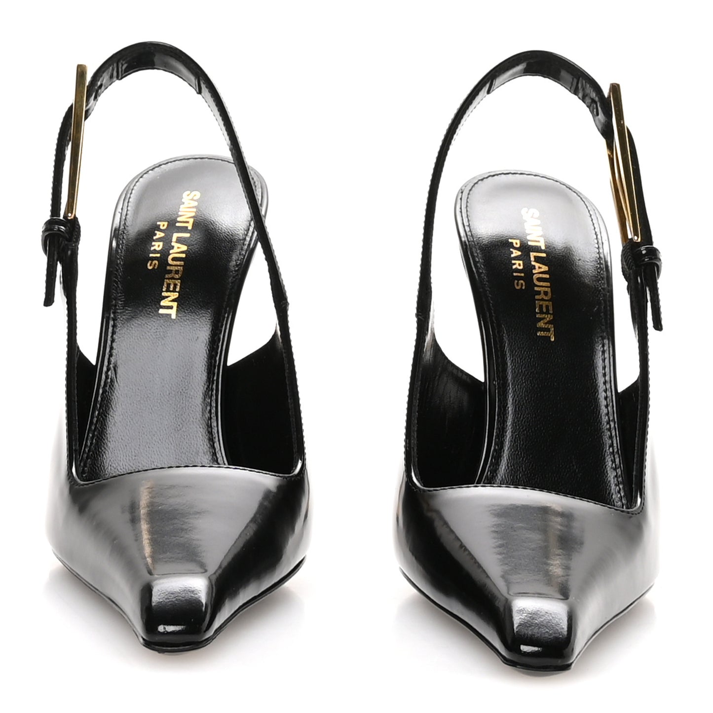 Glazed Calfskin Lee Slingback Pumps 35 Black
