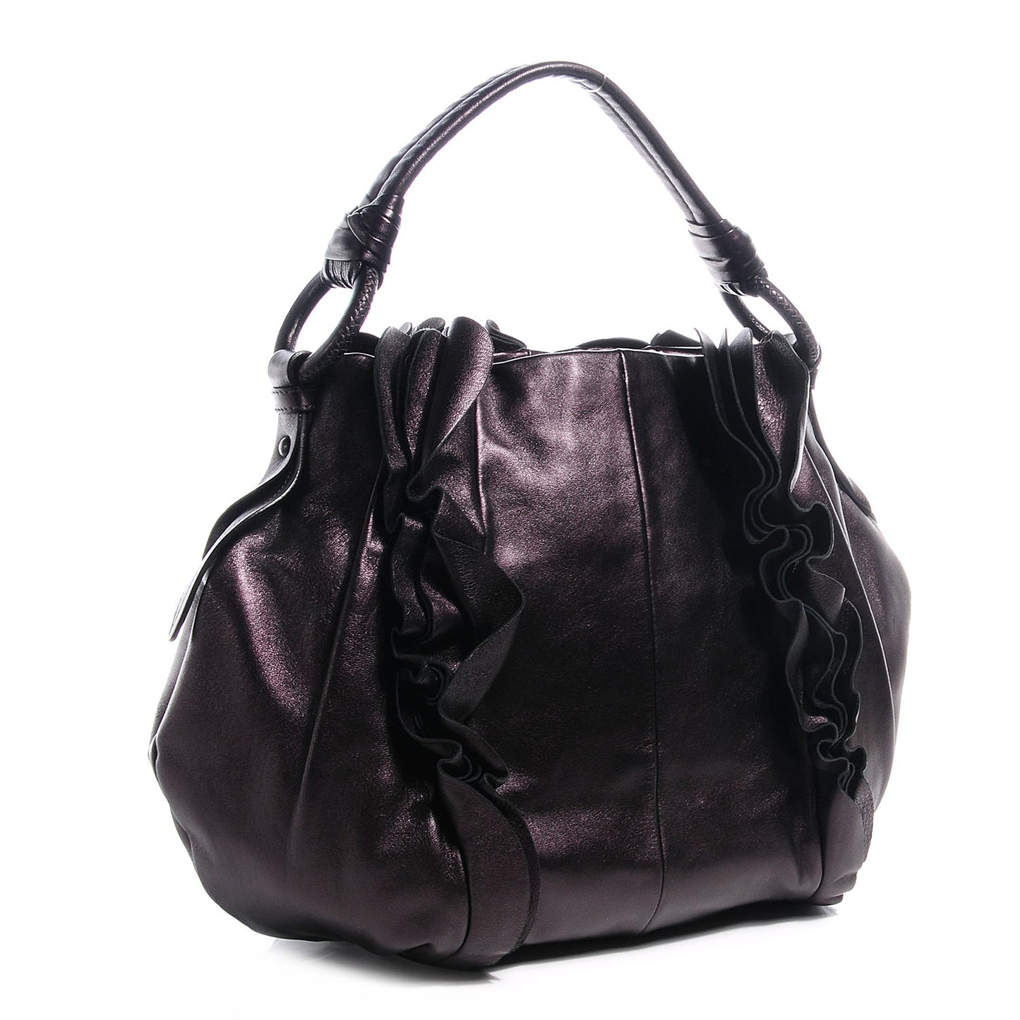 Nappa Mordore Leather Ruffle Bag Ribes
