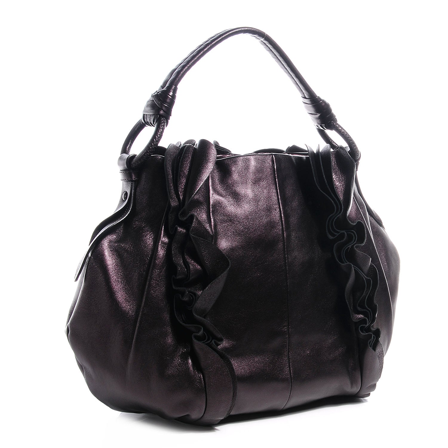 Prada Nappa Mordore Leather Ruffle Bag Ribes 3 of 9