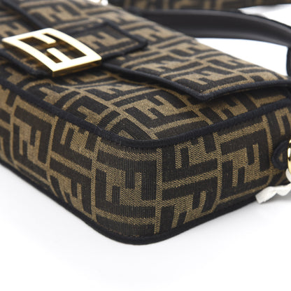 Fendi Fabric Jacquard FF 1974 Medium Baguette Tobacco Moro Black 10 of 11