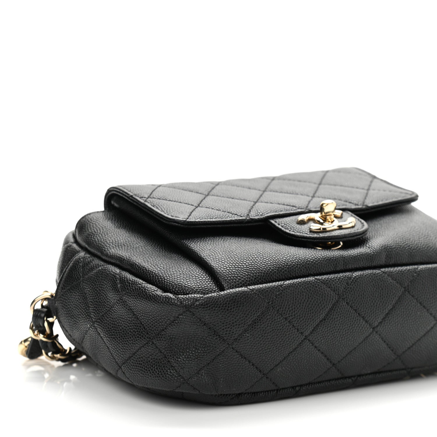 Chanel Caviar Quilted CC Day Camera Case Black 9 of 10