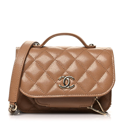 Chanel Caviar Quilted Business Affinity Clutch With Chain Flap Dark Beige 1 of 11