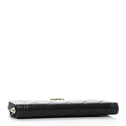 Chanel Caviar Quilted Boy Long Zip Around Wallet Black 4 of 8