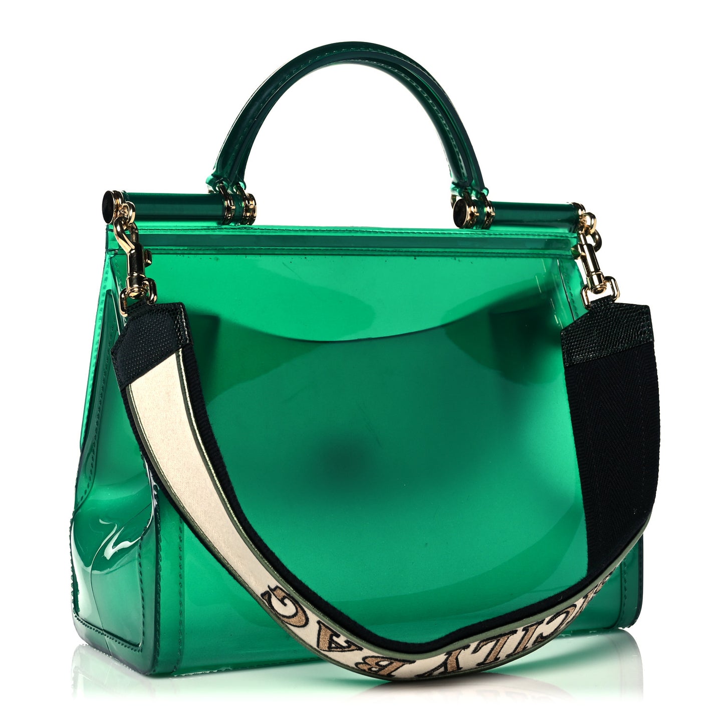 Rubber Semi Transparent Miss Sicily Satchel Verde