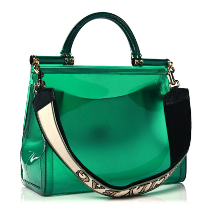 Dolce & Gabbana Rubber Semi Transparent Miss Sicily Satchel Verde 3 of 14