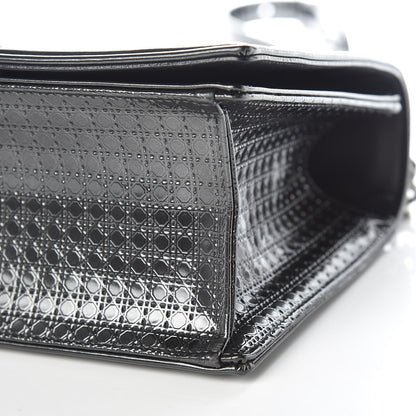 Christian Dior Metallic Patent Micro-Cannage Medium Diorama Flap Bag Graphite 13 of 14