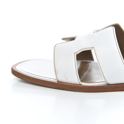 Hermes Box Calfskin Oran Sandals 36 White 11 of 20