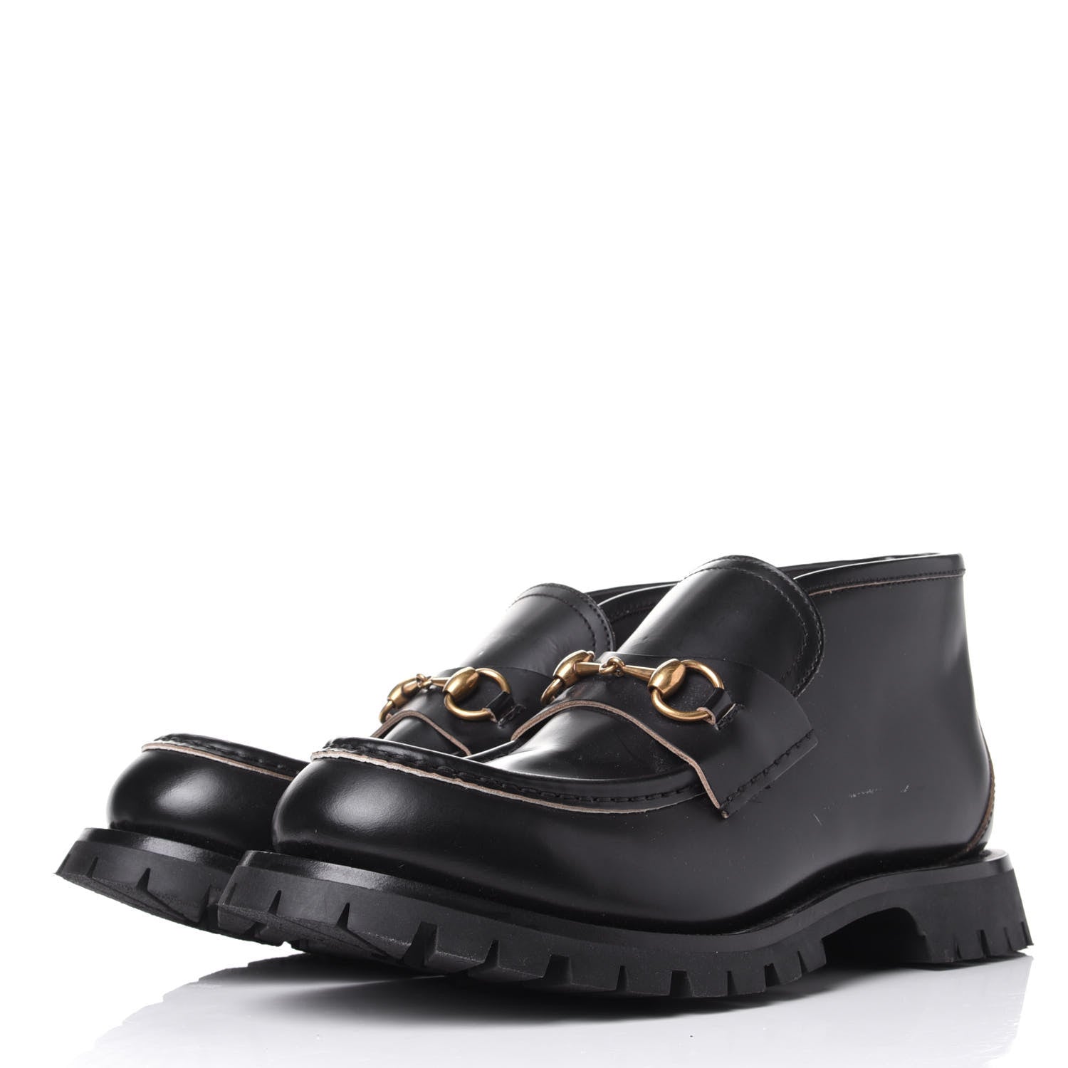 Gucci Cordovan Lux Mens Harald Horsebit Ankle Boots 8.5 Black 3 of 12