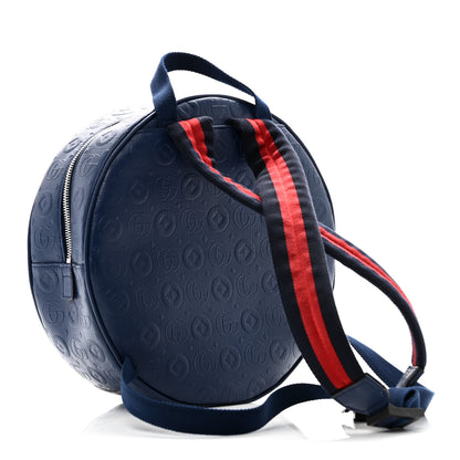 Gucci Textured Dollar Calfskin Web Debossed GG Kids Backpack Blue Agata 3 of 10
