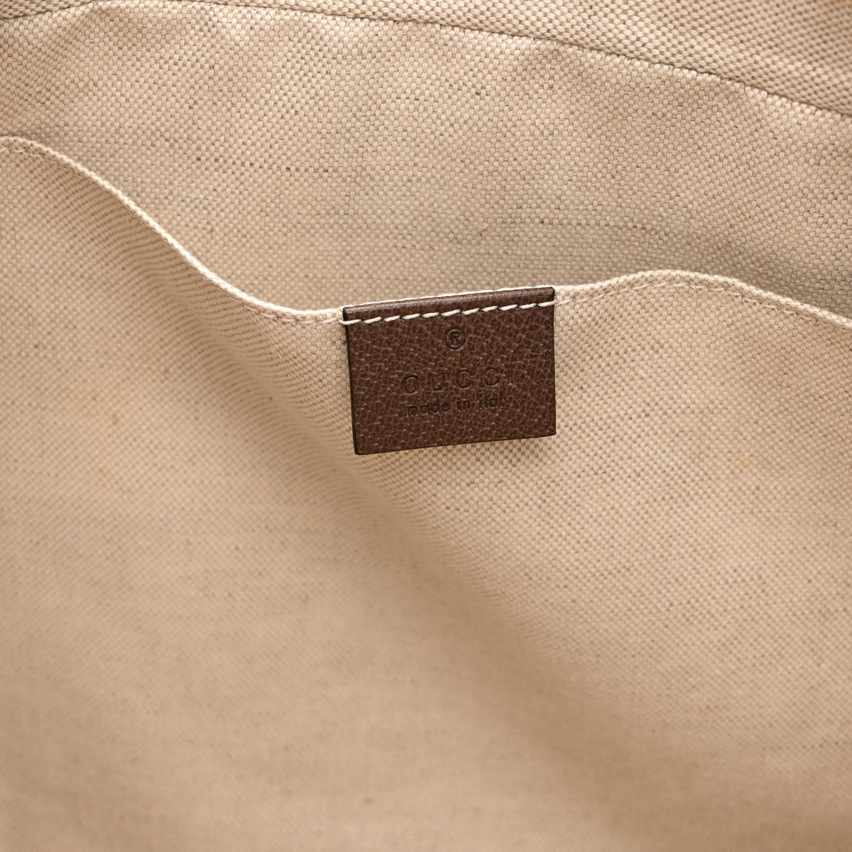 GG Supreme Monogram Textured Calfskin Web Medium Ophidia Briefcase Beige Ebony New Acero