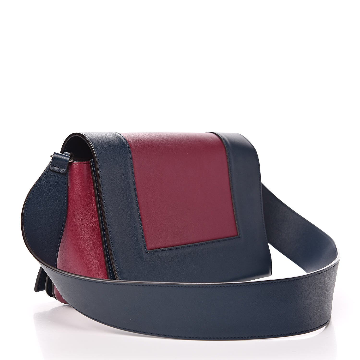 Celine Shiny Smooth Calfskin Medium Frame Shoulder Bag Steel Blue Plum 3 of 13