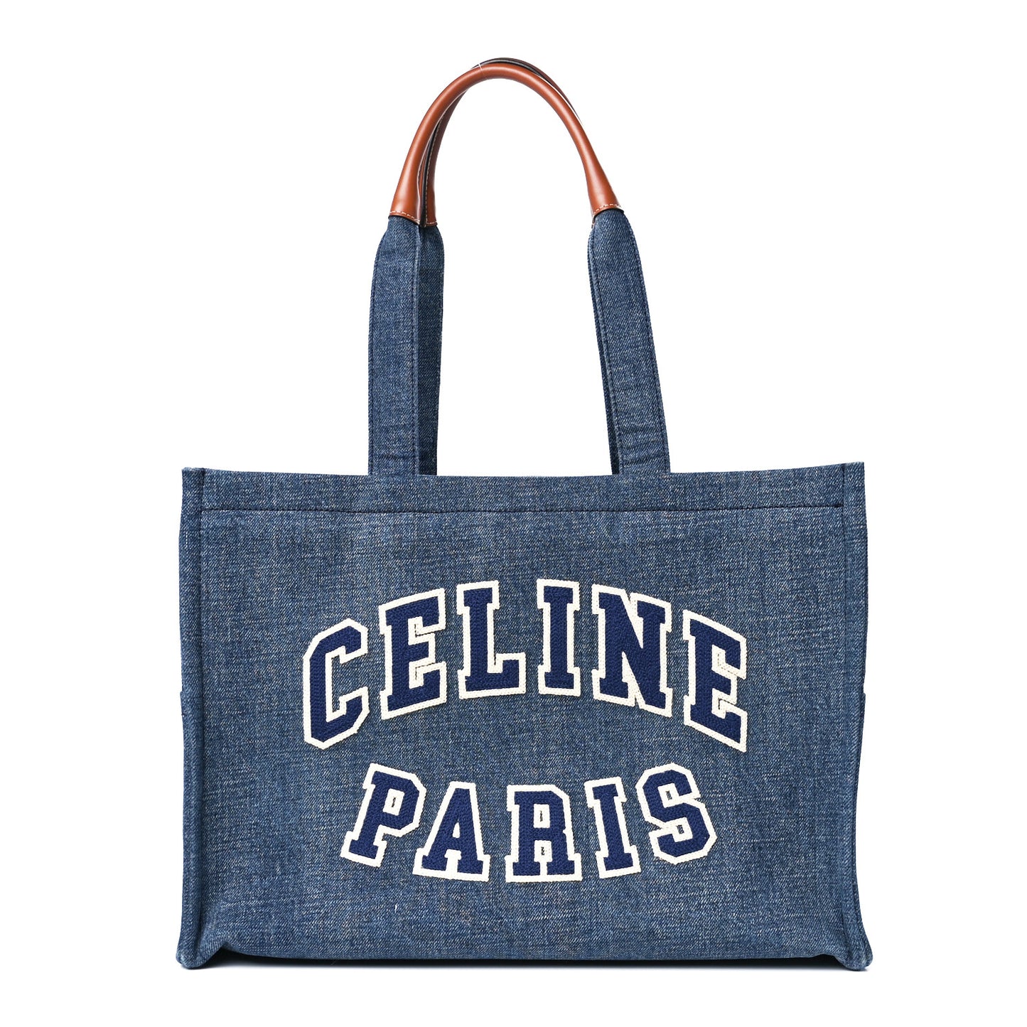 Denim Large Thais Cabas Navy Tan