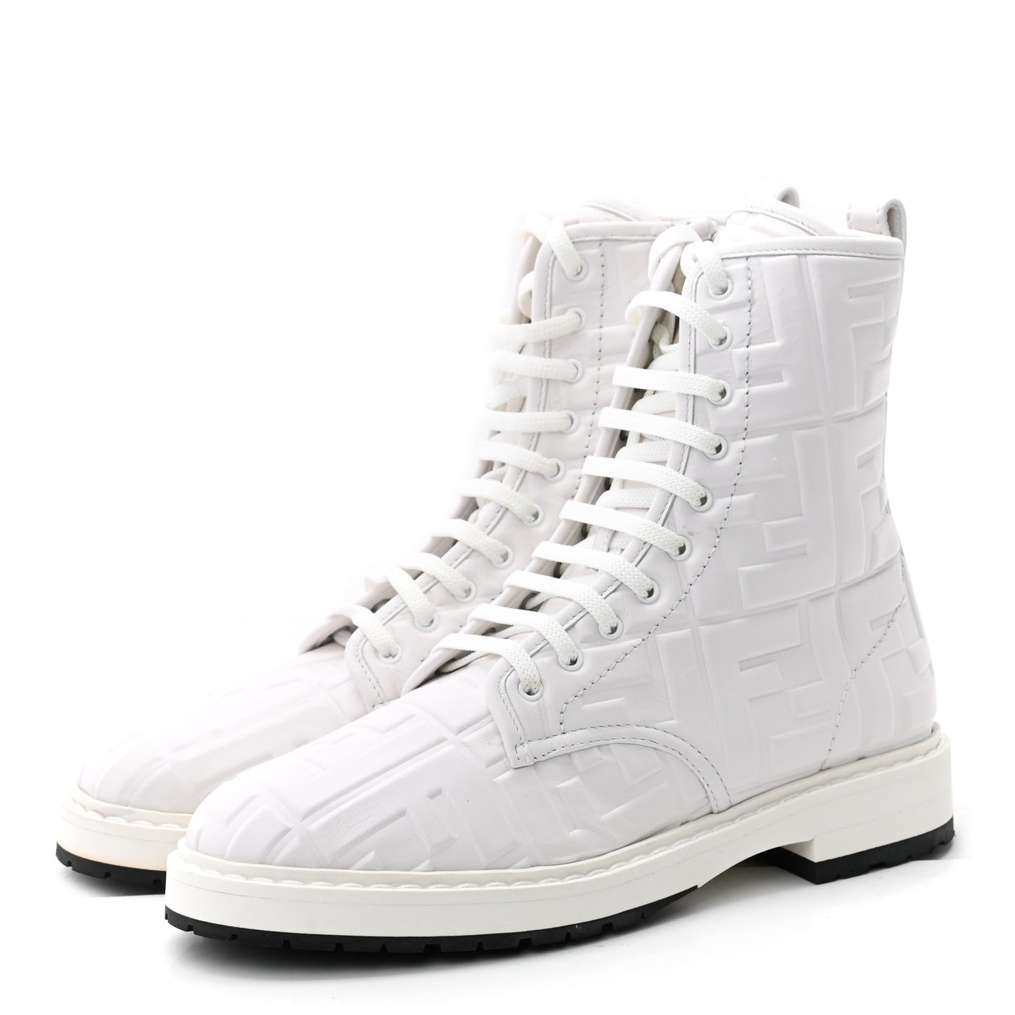 Nappa FF Embossed Womens Biker Boots 37 Snow