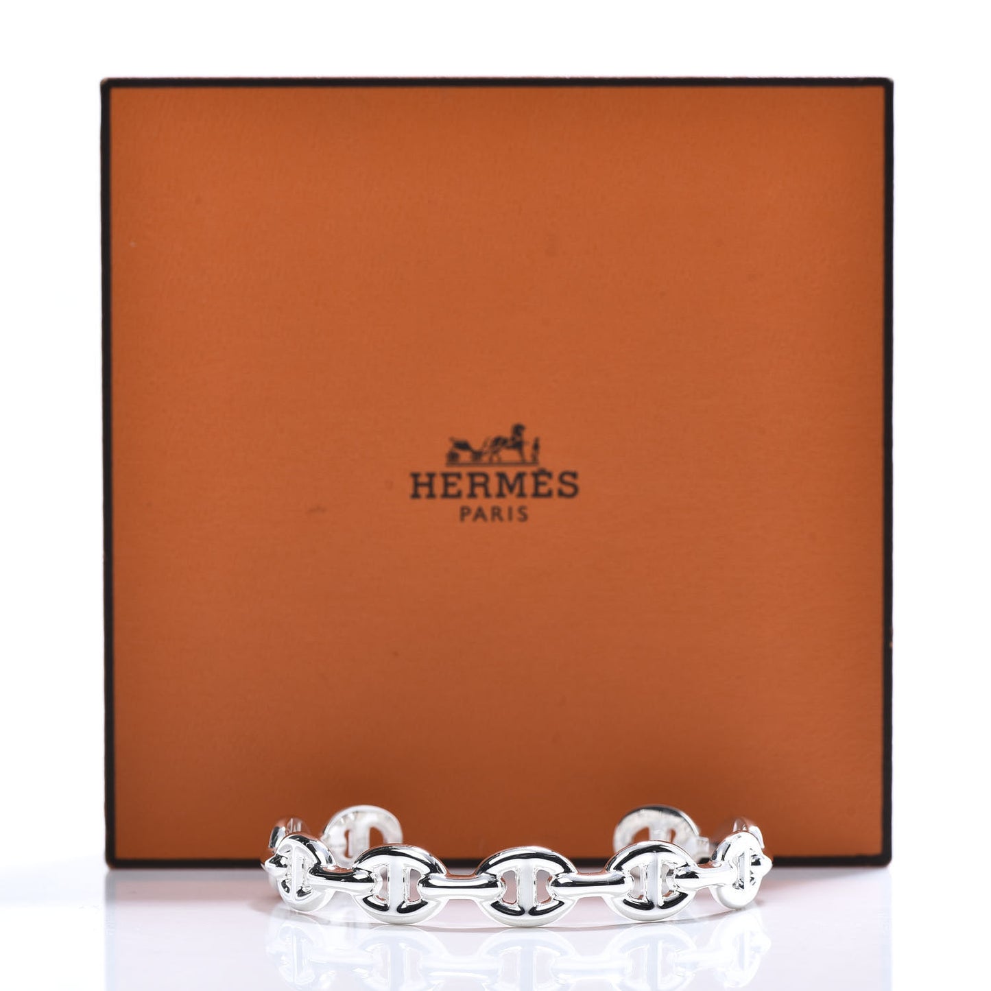Sterling Silver MM Chaine d'Ancre Enchainee Cuff Bracelet ST
