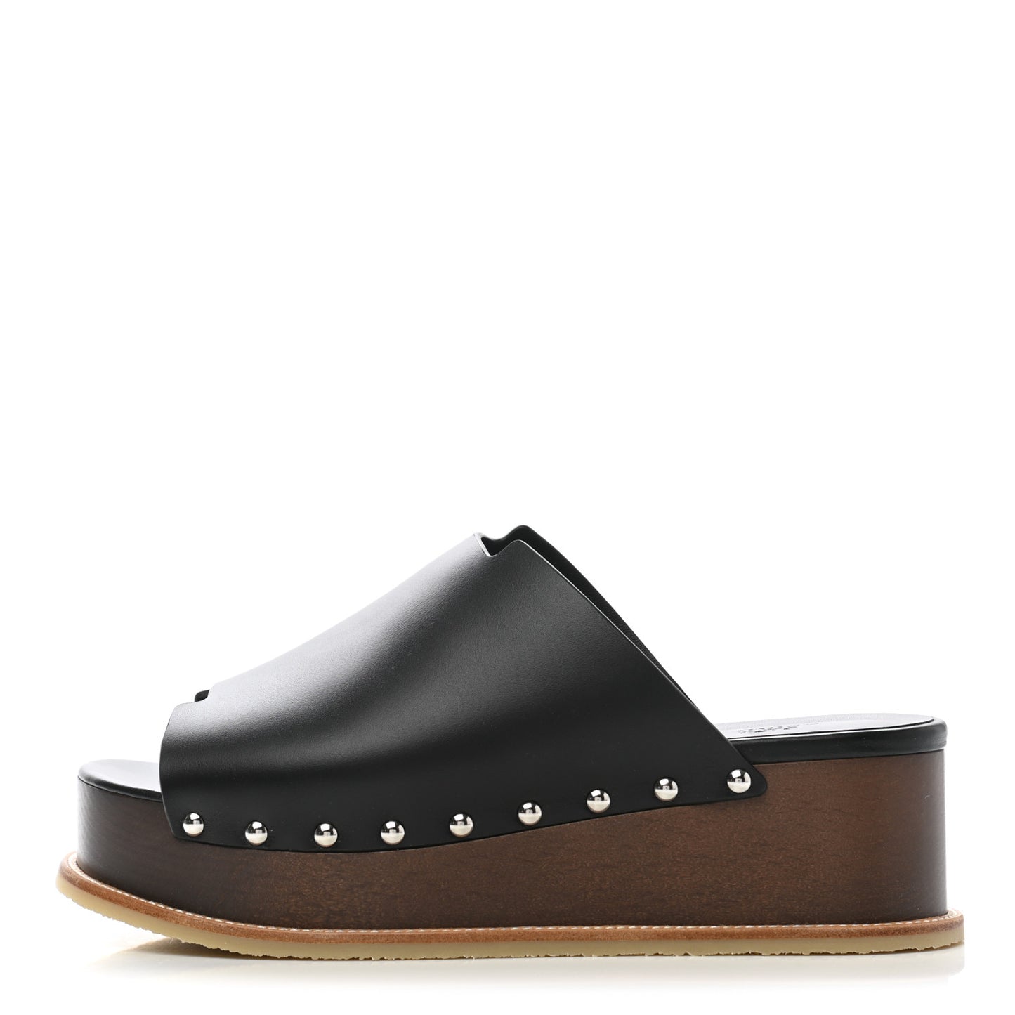 Calfskin Ellipse Sandals 38 Black