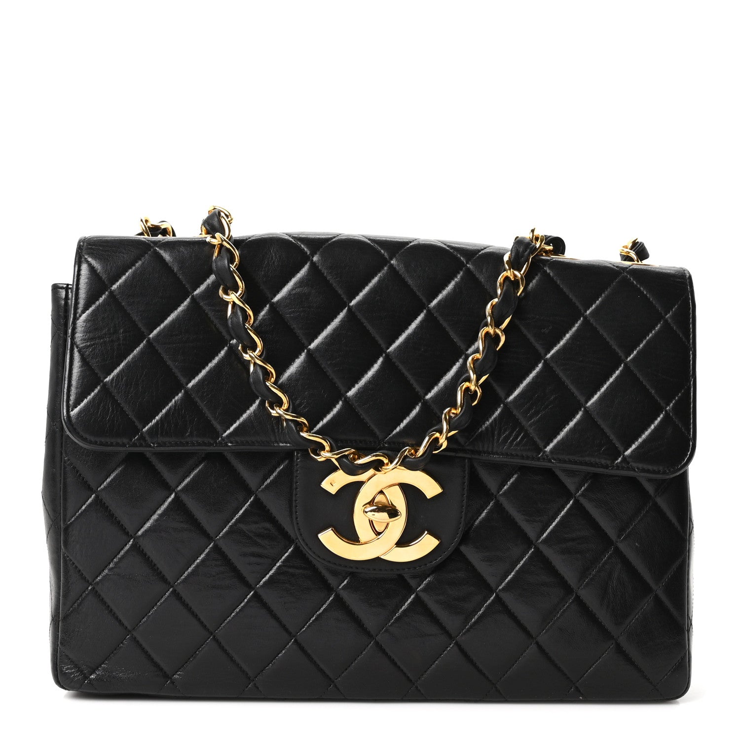 Chanel Lambskin Quilted XL Jumbo Single Flap Black 1 of 11