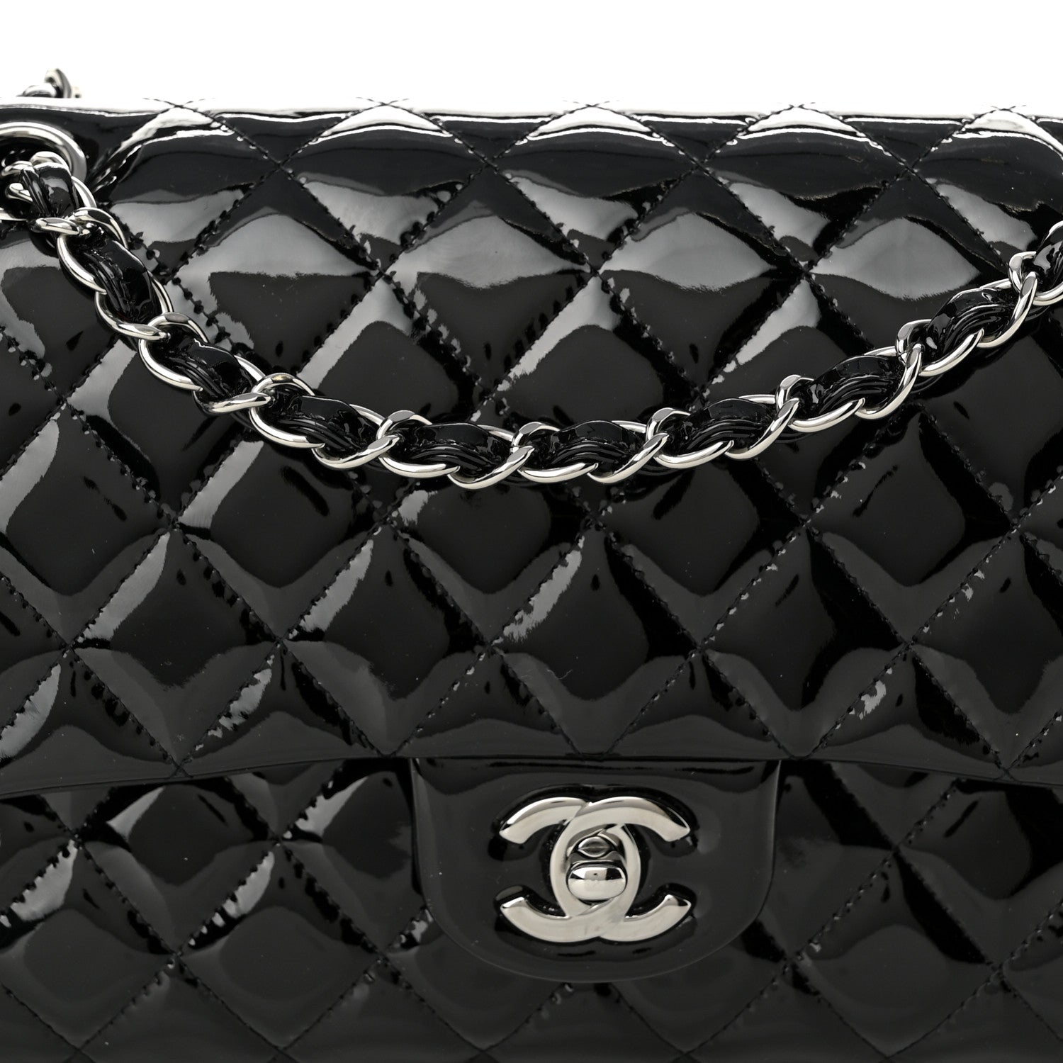 Chanel Patent Quilted Medium Double Flap Black 8 of 10