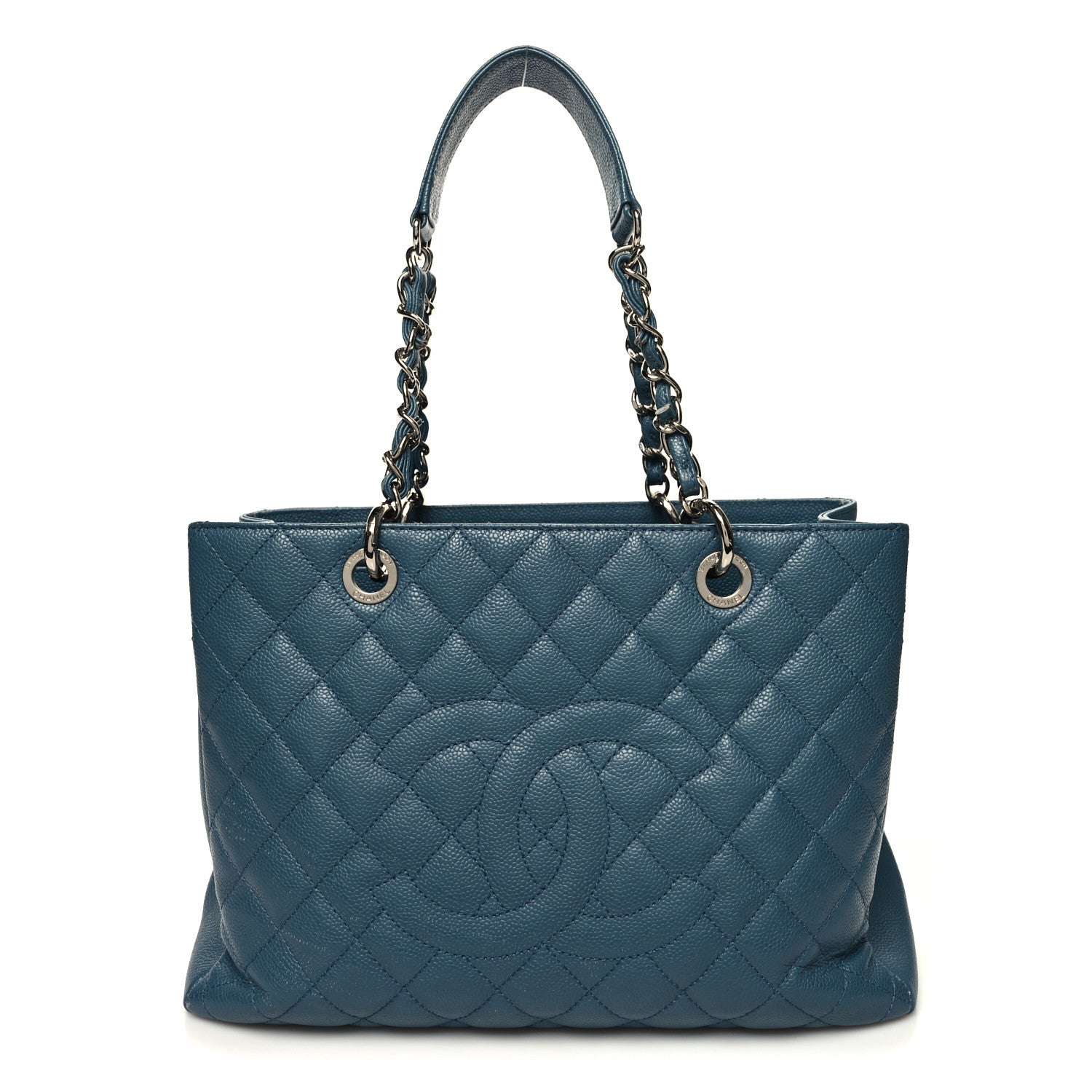 Chanel Caviar Quilted Grand Shopping Tote GST Blue 1 of 16