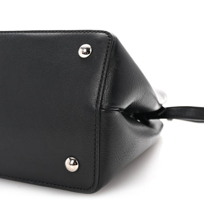Fendi Vitello Dolce Elaphe Petite 2Jours Tote Black Polvere 9 of 9
