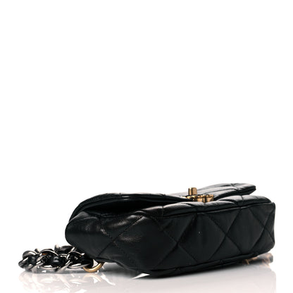 Chanel Goatskin Quilted Chanel 19 Waist Bag Black 5 of 12