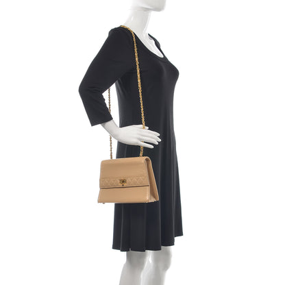 Chanel Lambskin Quilted Trapezoid Shoulder Flap Bag Beige 2 of 11