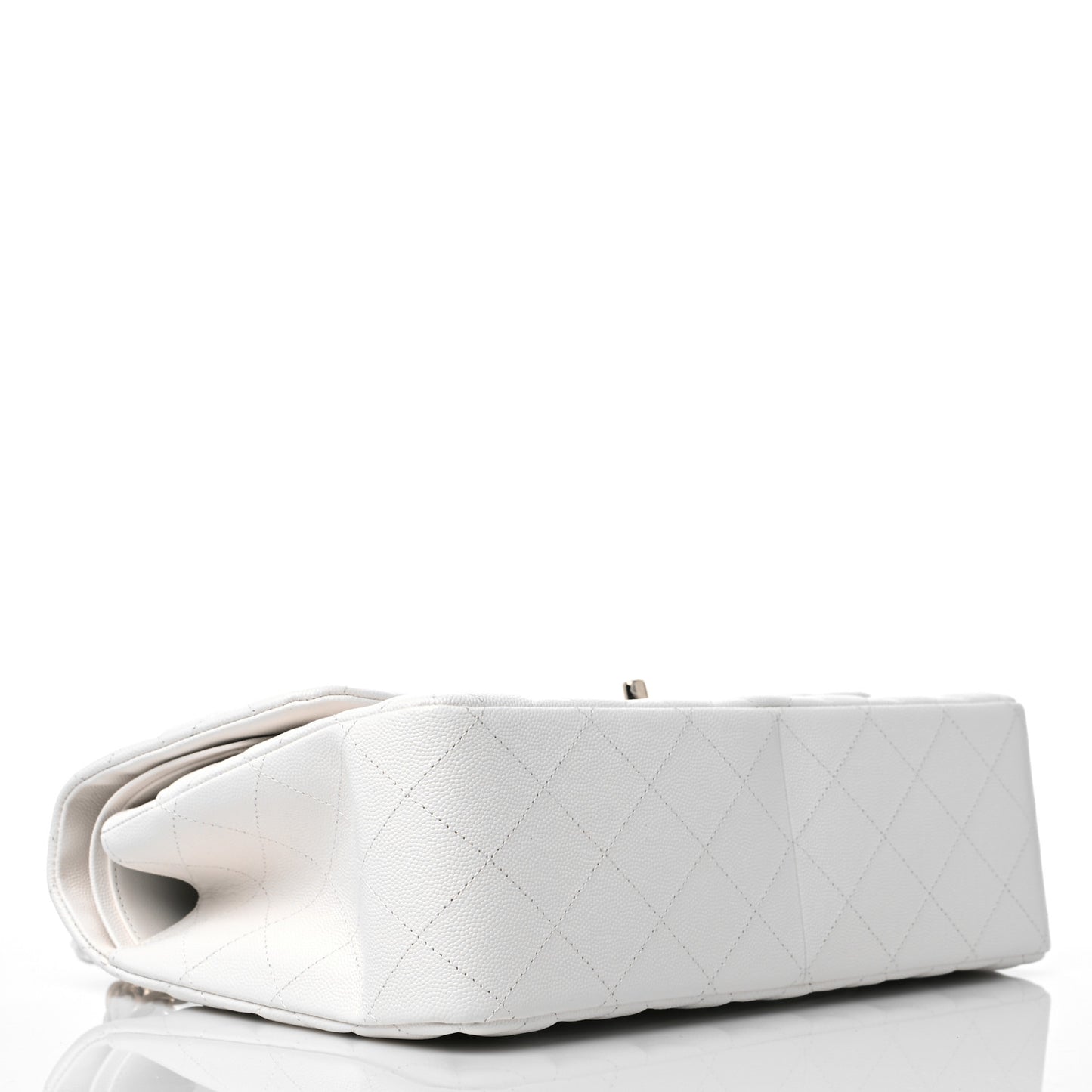 Caviar Quilted Jumbo Double Flap White