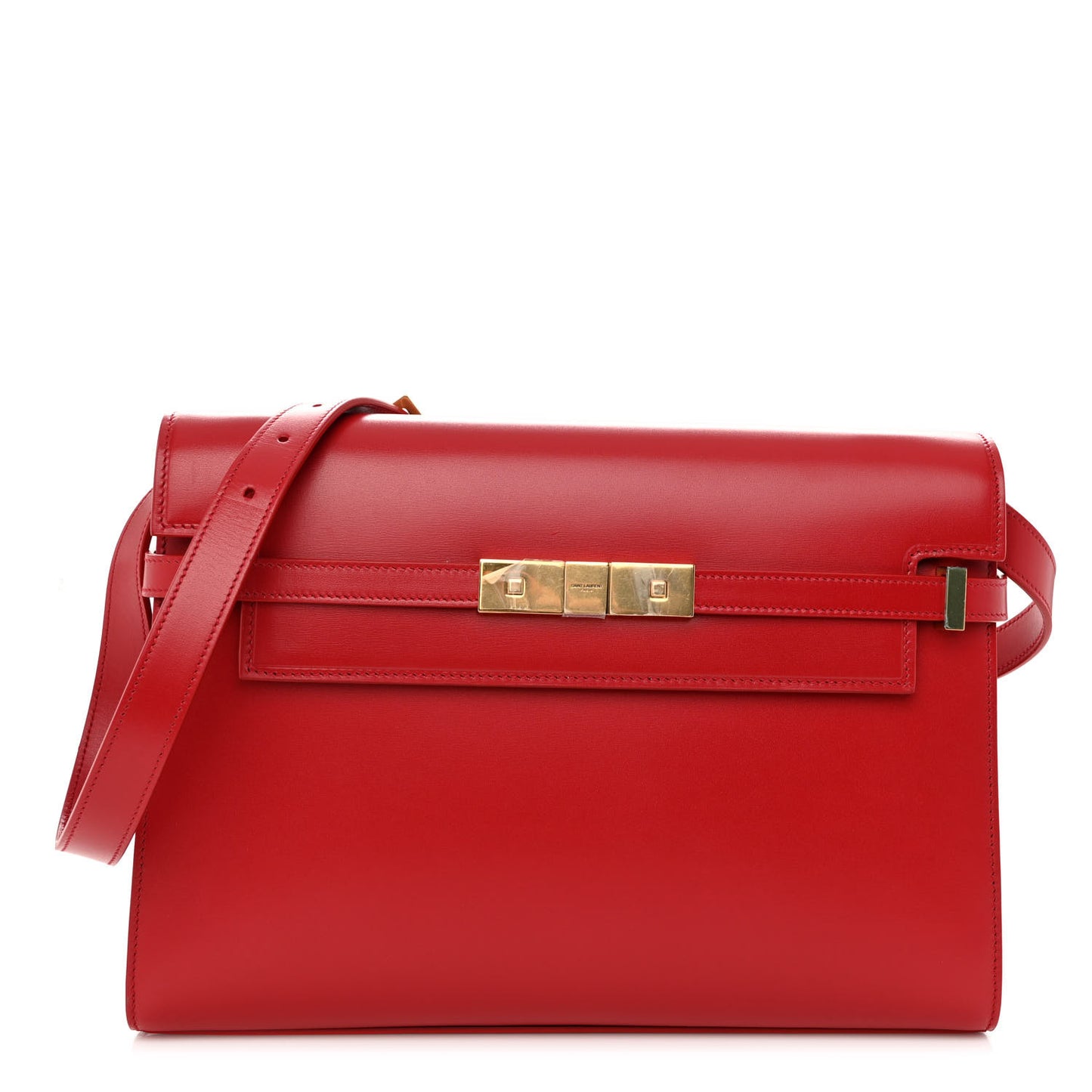 Smooth Calfskin Manhattan Shoulder Bag Rouge Eros