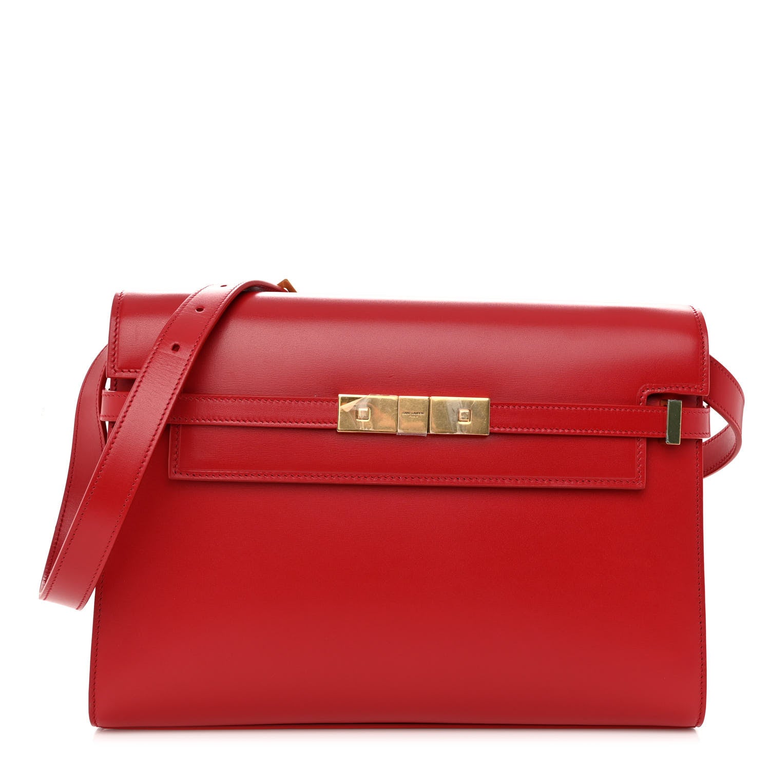 Saint Laurent Smooth Calfskin Manhattan Shoulder Bag Rouge Eros 1 of 10