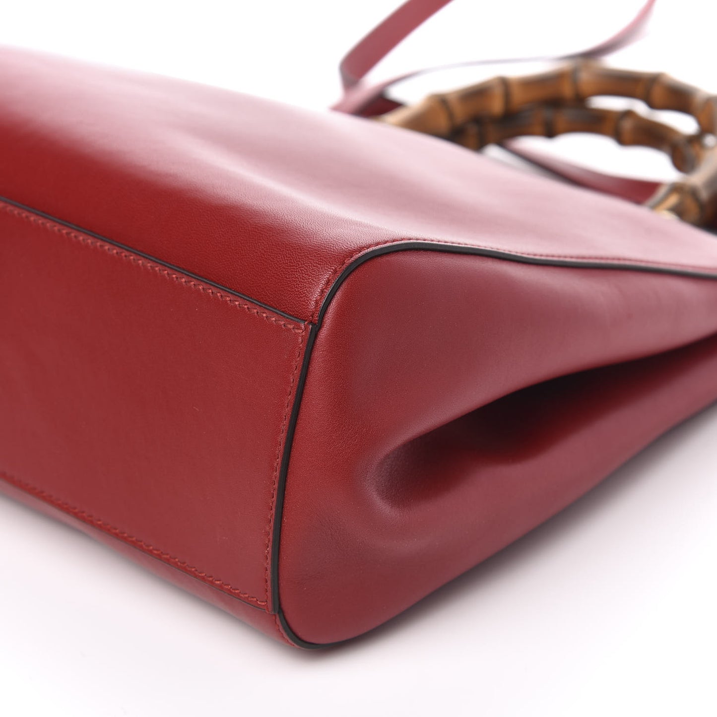 Nappa Bamboo Medium Nymphaea Top Handle Bag Hibiscus Red