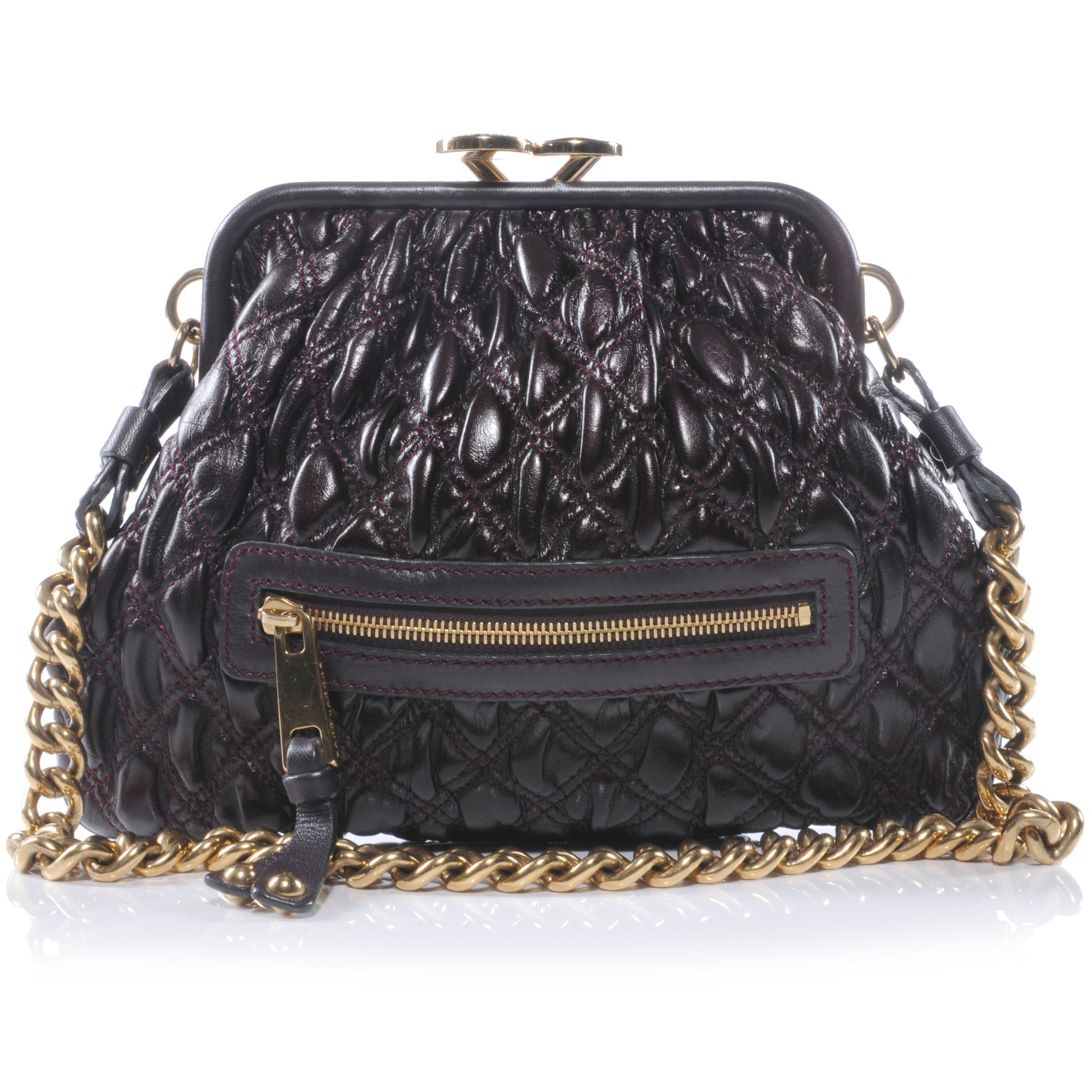 Marc Jacobs Quilted Elastic Little Stam Plum 1 of 8