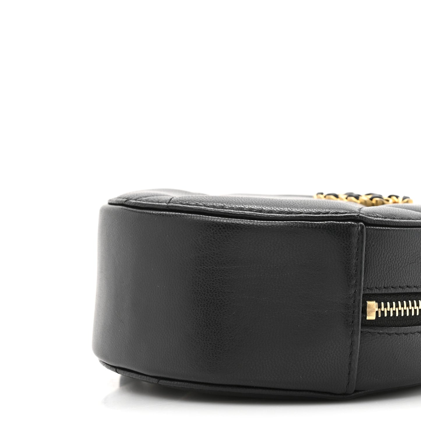 Lambskin Quilted Chanel 19 Round Clutch With Chain Black
