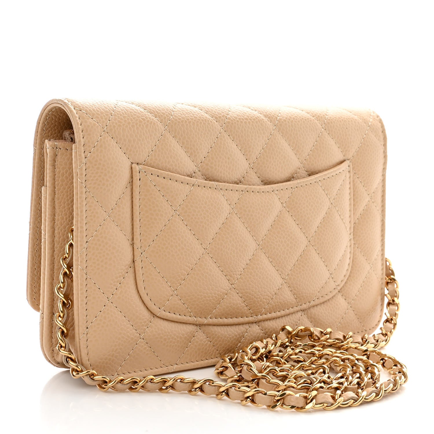 Chanel Caviar Quilted Wallet On Chain WOC Beige 3 of 13