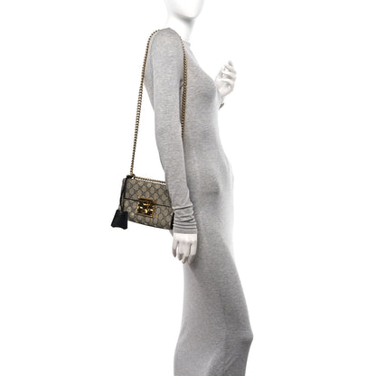 Gucci GG Supreme Monogram Bees Small Padlock Shoulder Bag Black 2 of 10