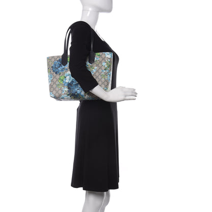Gucci GG Supreme Monogram Blooms Small Reversible Tote Beige Blue Navy 2 of 11