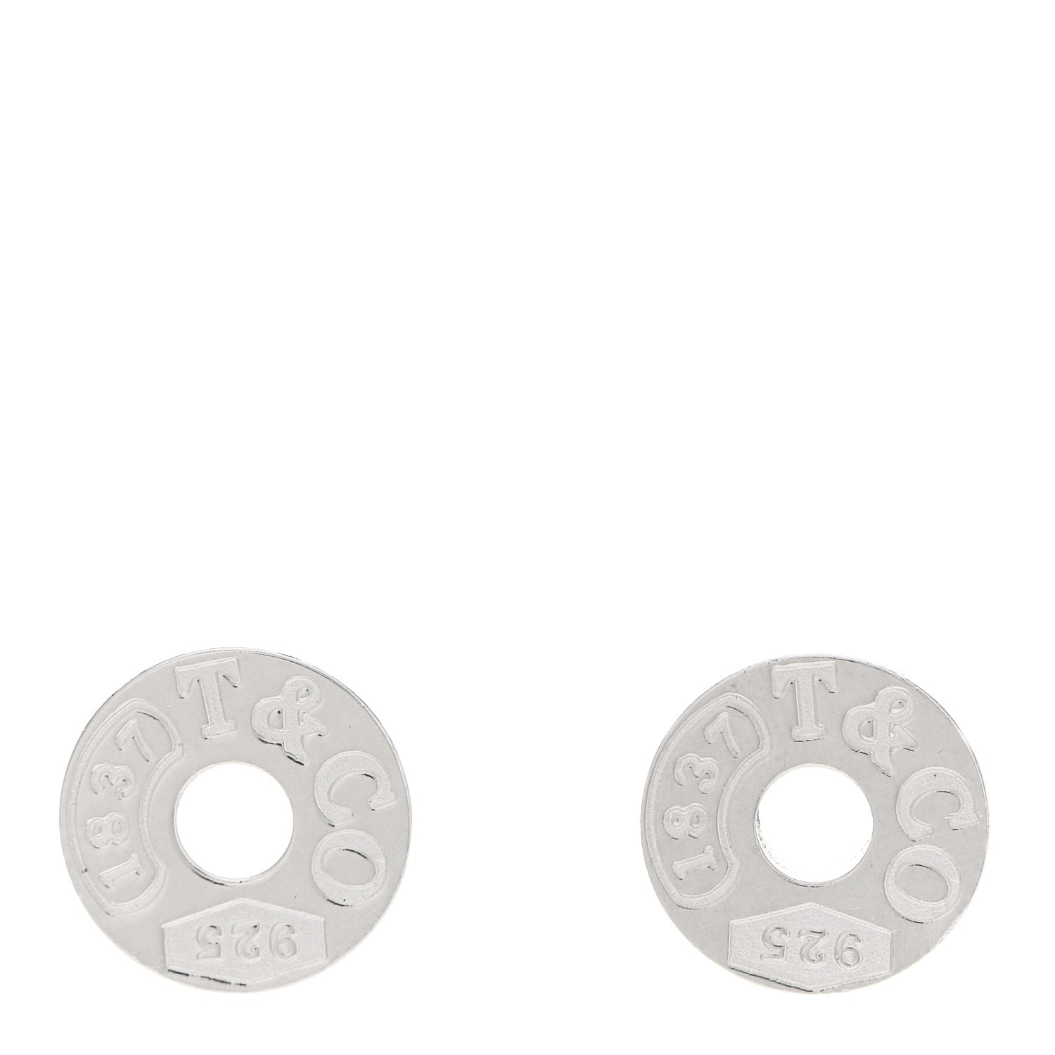 Tiffany Sterling Silver 1837 Circle Earrings 1 of 5