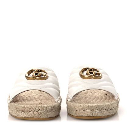 Gucci Nappa Matelasse GG Marmont Espadrille Slide Sandals 35 Great White 3 of 11