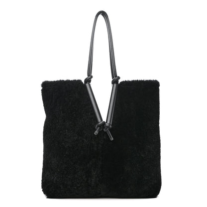 Bottega Veneta Shearling Reversible Tote Black 13 of 18