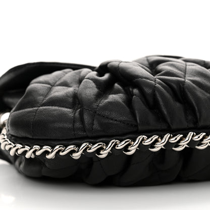 Chanel Washed Lambskin Quilted Medium Chain Around Messenger Black 9 of 11