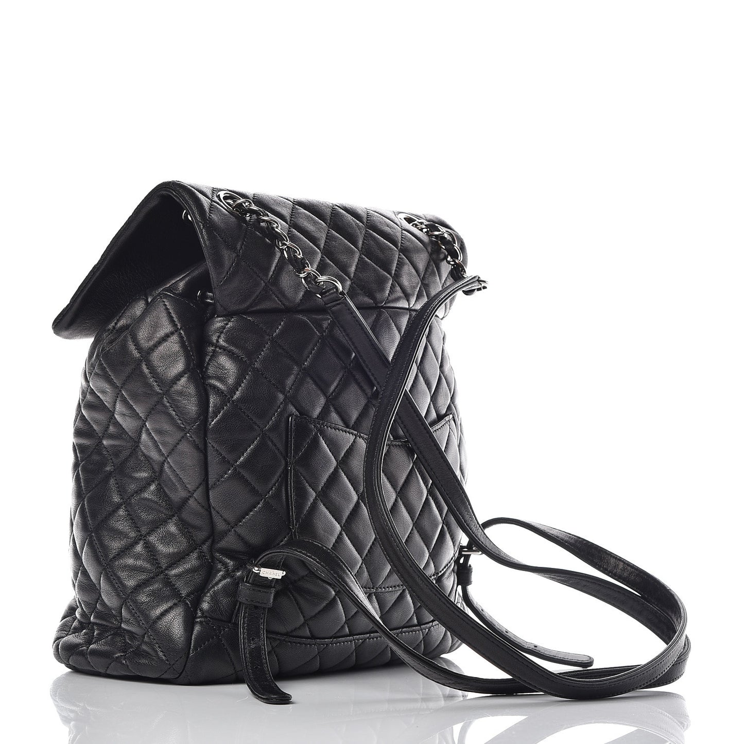 Calfskin Quilted Large Urban Spirit Backpack Black
