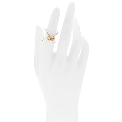 Gucci 18K Yellow Gold Diamond Running G Cross Ring 50 5.25 2 of 5