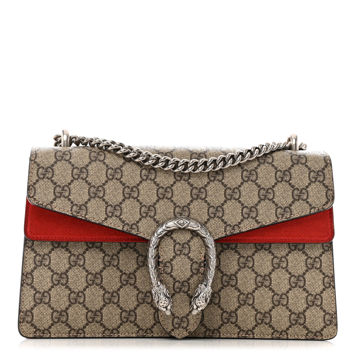 Gucci GG Supreme Monogram Small Dionysus Shoulder Bag Red 1 of 14