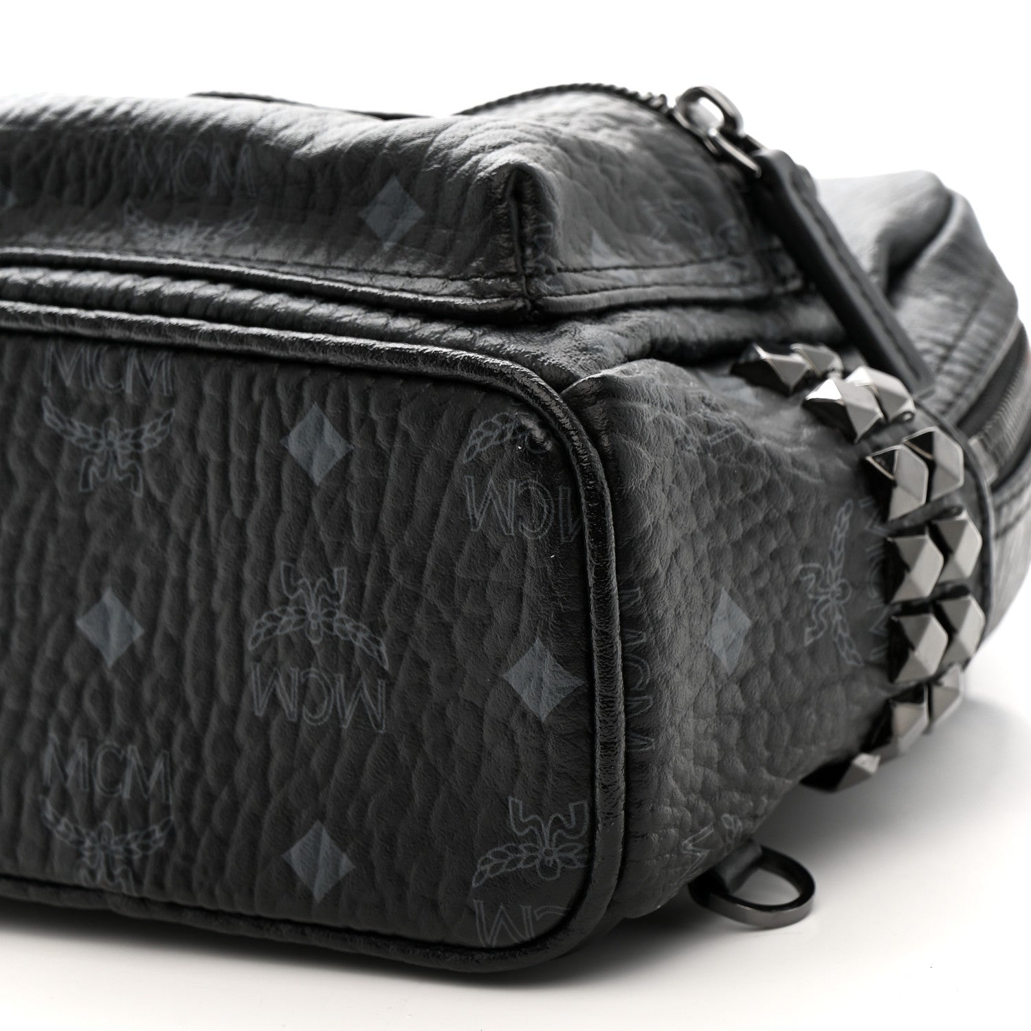 MCM Visetos Side Stud Mini Stark Backpack Black 6 of 14