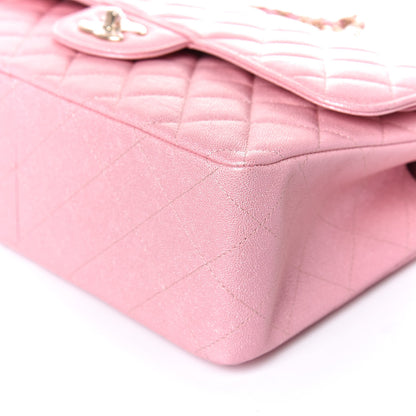 Chanel Iridescent Caviar Quilted Jumbo Double Flap Rose Pink 9 of 11