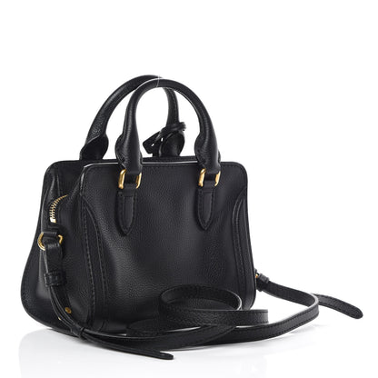 Alexander McQueen Pebbled Calfskin Mini Padlock Tote Black 3 of 10