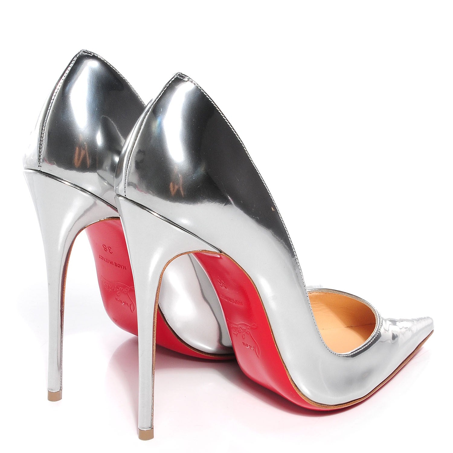 Christian Louboutin Metallic Calfskin So Kate 120 Pumps 36 Silver 4 of 7
