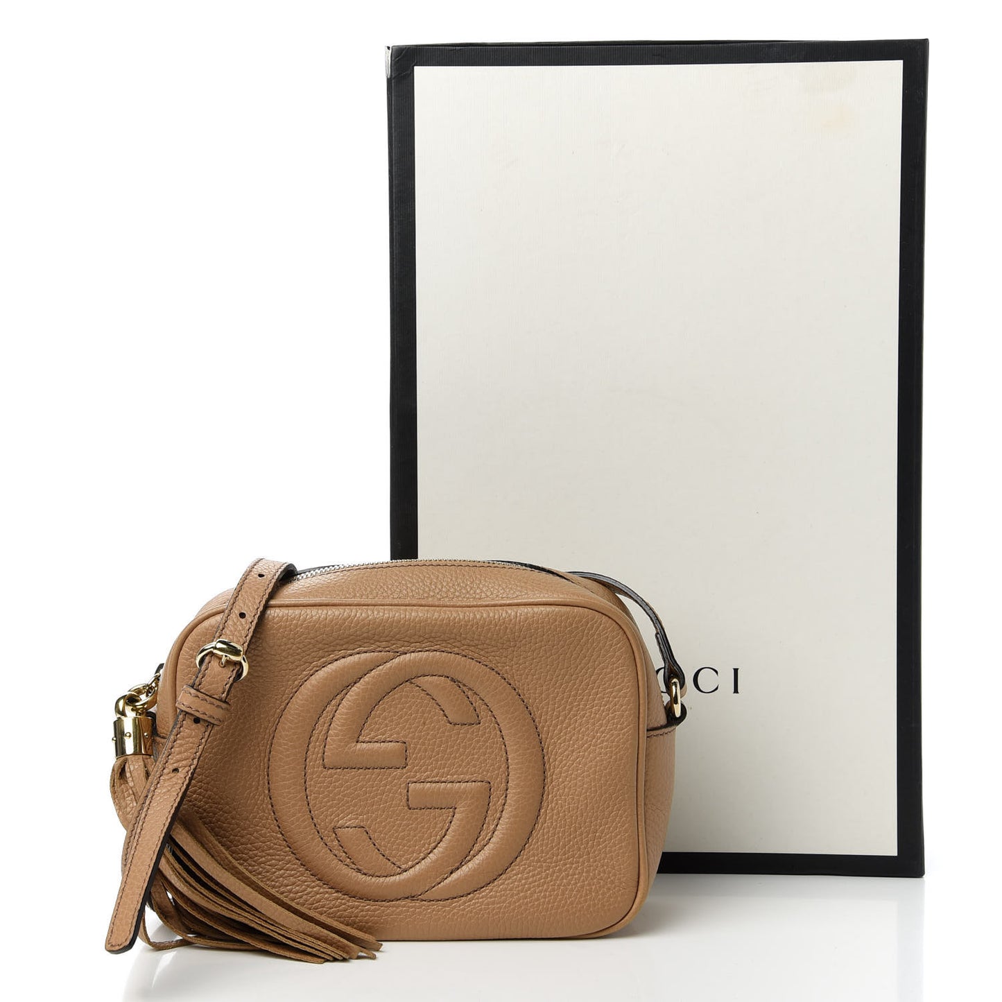 Pebbled Calfskin Small Soho Disco Bag Camelia
