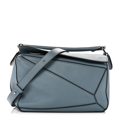 Loewe Calfskin Small Puzzle Bag Stone Blue 1 of 16