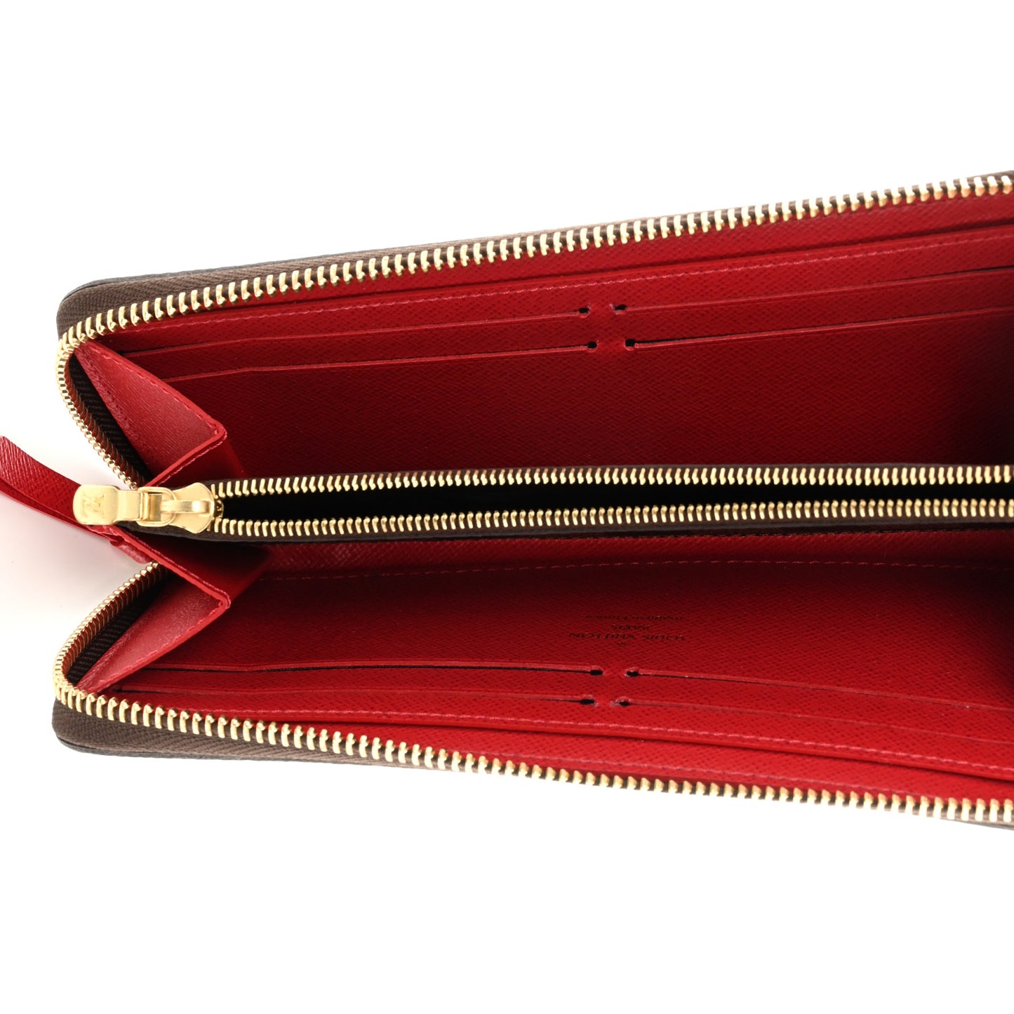 Damier Ebene Clemence Wallet Cherry